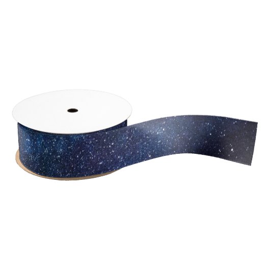 Ruban Gros-grain Elégant bleu Milkyway Galaxy Texture (Bobine)