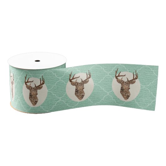 Ruban Gros-grain Elegant Deer Antlers Mariage campagnard rustique (Bobine)