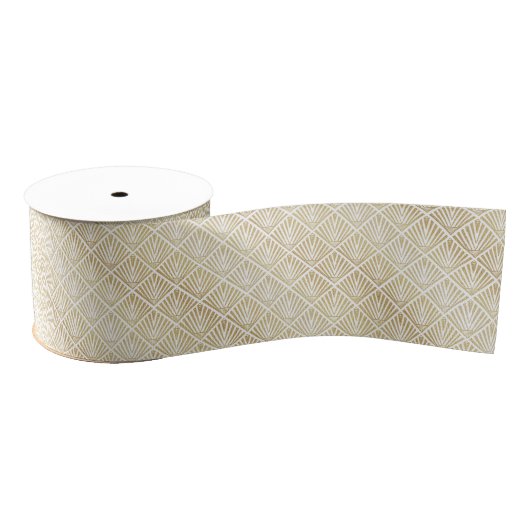 Ruban Gros-grain Elégant design art déco en palmier doré (Bobine)