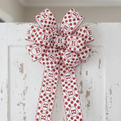 Ruban Gros-grain Elegant Red Polka Dot Monogram