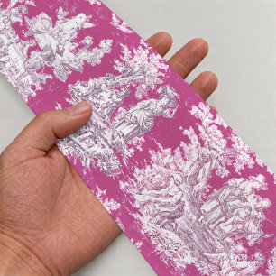 Ruban Gros-grain Élégant vintage rose magenta lac toile de jouy