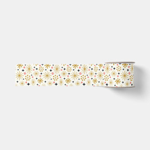 Ruban Gros-grain Etoiles Gold Retro et baies rouges
