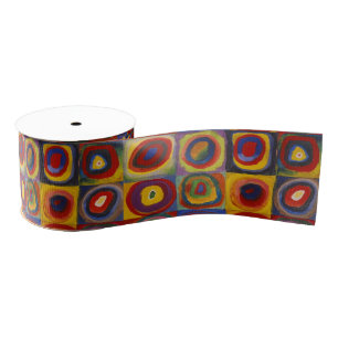 Ruban Gros-grain Étude de couleur de Kandinsky Carrés multicolores