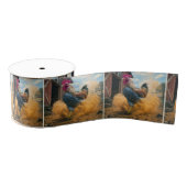 Ruban Gros-grain Farmer Rooster Kicking Up Dust (Bobine)