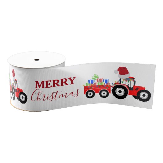 Ruban Gros-grain Ferme de camions Red Christmas Truck (Bobine)