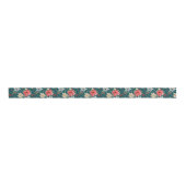 Ruban Gros-grain Ferme Poinsettia Noir Turquoise Rustique Noir (Devant)