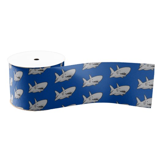 Ruban Gros-grain Fête d'anniversaire de requin Bleu Grosgrain Ruban (Bobine)