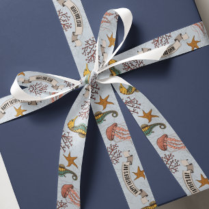 Ruban Gros-grain Fête des pères marine de 1,5 po Personnalisée bleu