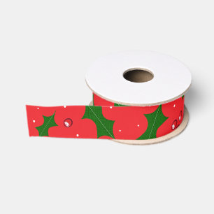Ruban Gros-grain Feuilles de houx