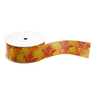 Ruban Gros-grain Feuilles De Ruban De Grosgrain D'Automne