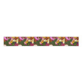 Ruban Gros-grain feuilles tropicaux Abstraits et fleurs (Devant)