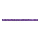 Ruban Gros-grain Flammes de neige gris argent mignonne sur violet (Devant)