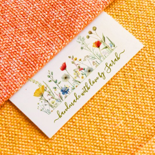 Ruban Gros-grain Floral clothing label for handmade items