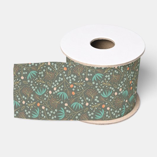 Ruban Gros-grain Floral de Christmas (Bobine)