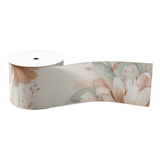 Ruban Gros-grain floral design (Bobine)