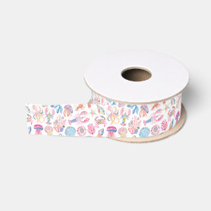 Ruban Gros-grain Floral Océanique Prépa Vie Marine