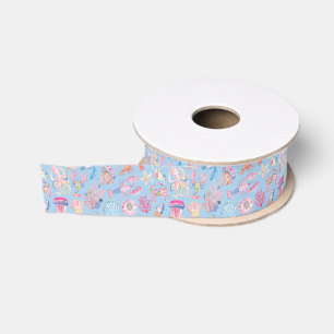 Ruban Gros-grain Floral Océanique Prépa Vie Marine