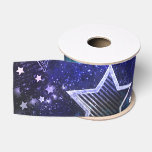 Ruban Gros-grain Fond spatial avec étoiles