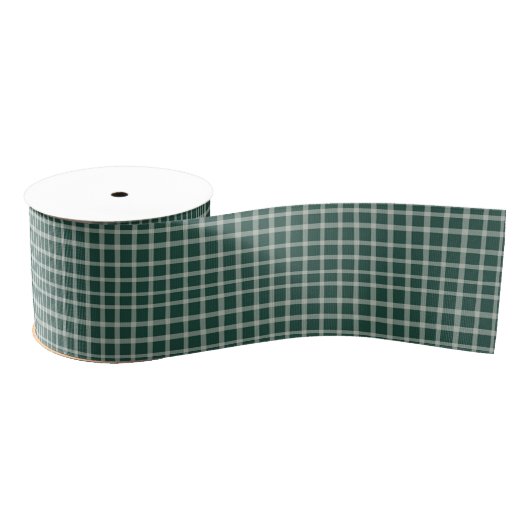 Ruban Gros-grain Forêt Vert Plaid Rustique (Bobine)