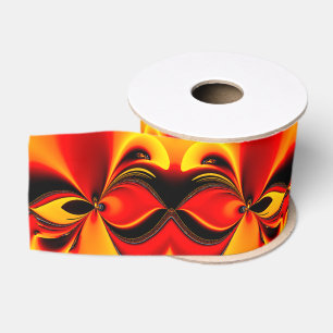 Ruban Gros-grain Fractale Orange Fury