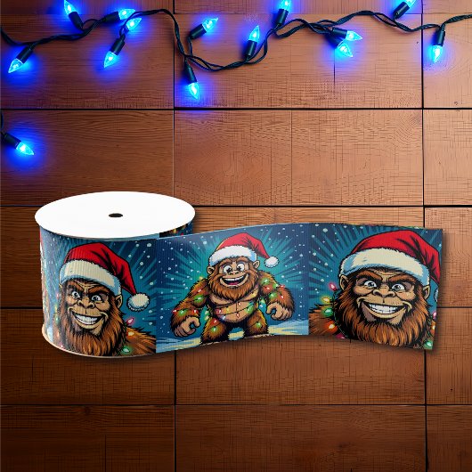 Ruban Gros-grain Funny Pop Art Bigfoots Christmas