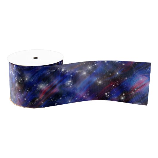 Ruban Gros-grain Galaxy violet belle image de ciel étoilé (Bobine)