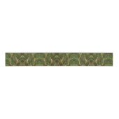 Ruban Gros-grain Gold Leaves Forest Green Elegant Pattern (Devant)
