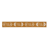 Ruban Gros-grain Golden Brown blanc logo d'entreprise, Snowflakes P (Devant)