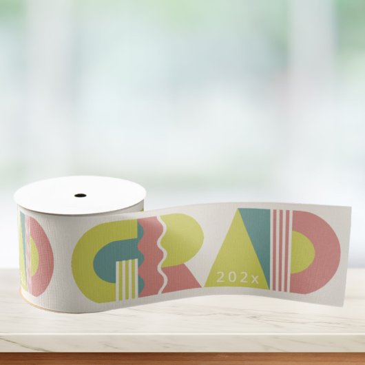 Ruban Gros-grain Graduation class of 2026 retro grosgrain ribbon