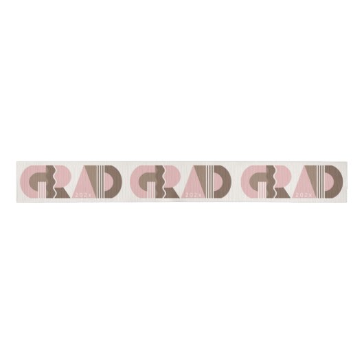 Ruban Gros-grain Graduation class of 2026 retro grosgrain ribbon (Devant)