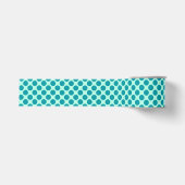 Ruban Gros-grain Grands points rétro - aqua et turquoise (Devant)