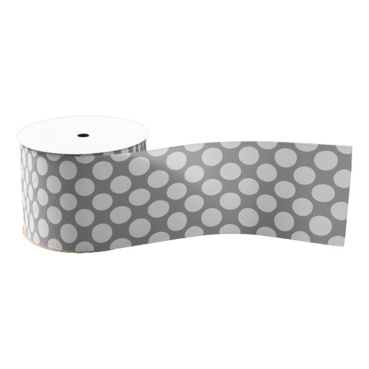 Ruban Gros-grain Grands points rétro - tons gris / gris (Bobine)