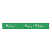 Ruban Gros-grain Green Happy Holidays Script Noël moderne (Devant)