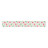 Ruban Gros-grain Green Red Christmas Dots White Background (Devant)