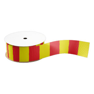 Ruban Gros-grain Grilles verticales jaunes et rouges