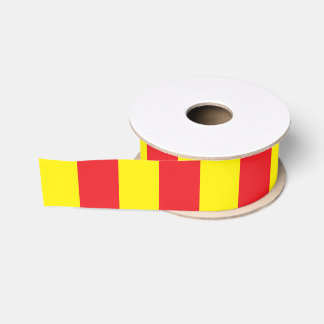 Ruban Gros-grain Grilles verticales jaunes et rouges