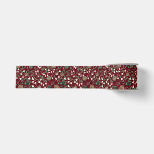 Ruban Gros-grain Guirlande de Noël Fantaisiste Rouge Gui & Bauble