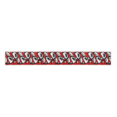 Ruban Gros-grain Haida Eagle Thunderbird Rouge Noir Motif (Devant)