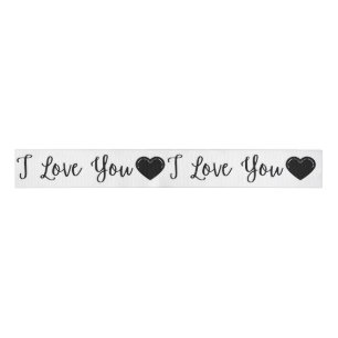 Ruban Gros-grain I Love You Black Valentine's Grosgrain Ribbon