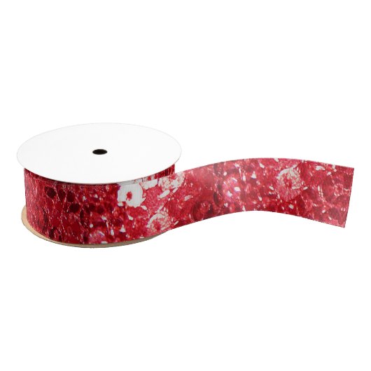 Ruban Gros-grain Image de faux sequins rouges (Bobine)