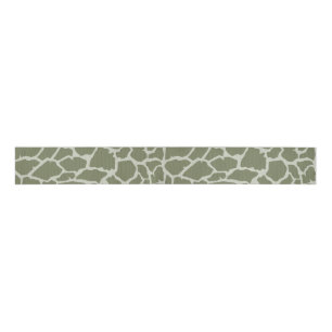 Ruban Gros-grain Impression de girafe verte Sage