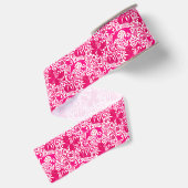 Ruban Gros-grain Iris et lis William Morris, rose fuchsia (Dos)