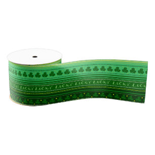 Ruban Gros-grain Irlandais vert chanceux de jour de St Patricks du