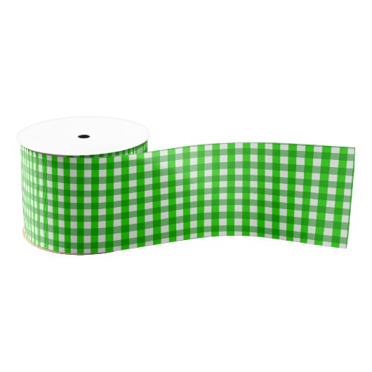 Ruban Gros-grain Irlandais Vert En vichy Plaid Motif (Bobine)