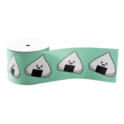 Ruban Gros-grain Japanese Onigiri Sushi Cute Kawaii Food Pattern (Bobine)