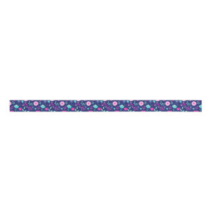 Ruban Gros-grain Joli motif floral de fond