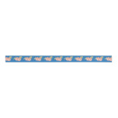 Ruban Gros-grain Joli Peaches Motif Bleu Ruban (Devant)