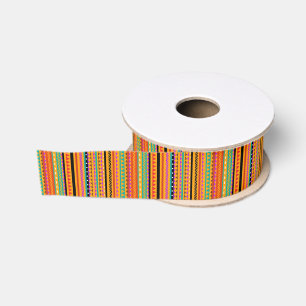 Ruban Gros-grain Jolis motifs aztèques natifs colorés design
