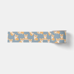 Ruban Gros-grain Joyeux anniversaire Cute Corgi Motif pour Amoureux