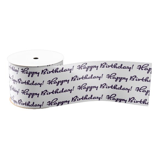 Ruban Gros-grain Joyeux anniversaire ! Script Décontracté Motif noi (Bobine)